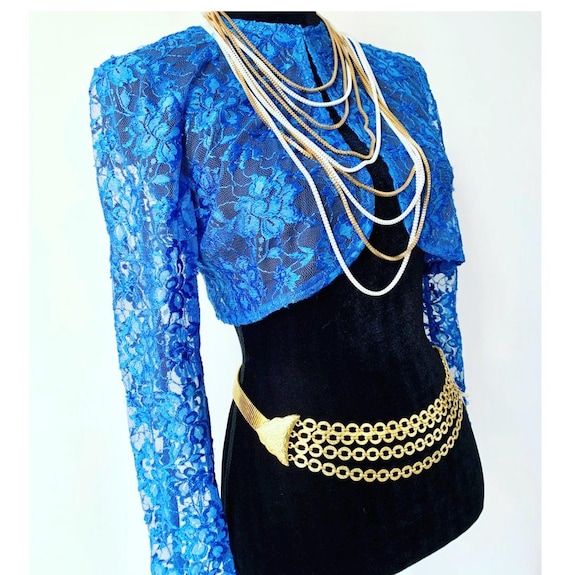 90s Glamorous Gold Chain Belt: Vintage Bling Statement Hip Hugging Accessory for Runway Style