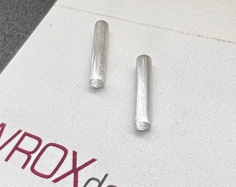 KITA - Thick Round Bar Stud Earrings, Modern Sterling Silver Jewelry