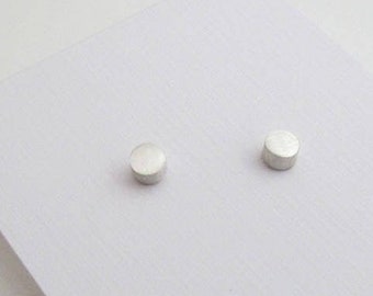 4 mm Circle Stud Earrings, Sterling Silver Stud Earrings, Small Stud Earrings, Simple Stud Earrings, Everyday Earrings