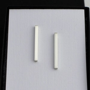 ALISE 1 Minimalist Earrings, Silver Bar Earrings, Stick Earrings, Minimalist Jewelry Sterling Silver image 3