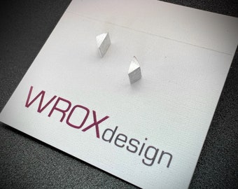 Medium Triangle Geometric Stud Earrings, Minimalist Sterling Silver Jewelry