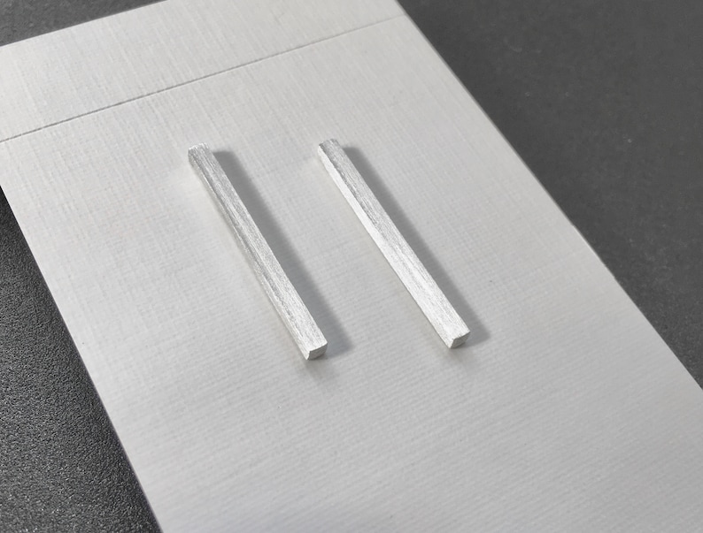 ALISE 1 Minimalist Earrings, Silver Bar Earrings, Stick Earrings, Minimalist Jewelry Sterling Silver image 2