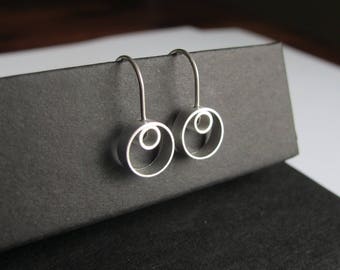 CIA - Sterling Silver Earrings, Modern Earrings, Silver Drop Earrings, Handmade Jewelry Earrings