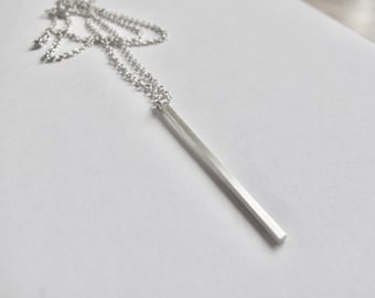ALISE - Sterling Silver Bar Necklace, Modern Simple Necklace, Minimalist Jewelry Necklace