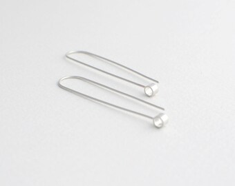 TILLY - Open Circle Threader Earrings, Sterling Silver Earrings, Minimalist Jewelry