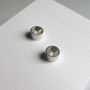 FAUNIA Sterling Silver Stud Earrings, Geometric Earrings, Circle in Circle Stud Earrings, Minimalist Jewelry image 5