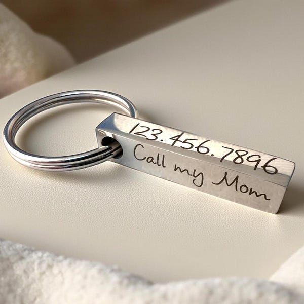 Personalized Pet Tag Stainless Steel 4-Sided  Bar - Laser Engraved for Your Pet