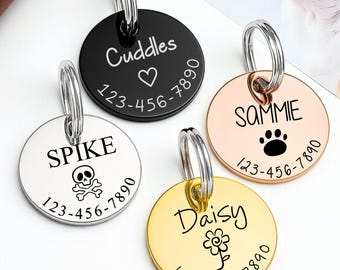 Personalized Dog ID Tag – Engraved Pet Tag for Dogs & Cats, Custom Puppy and Dog Collar ID