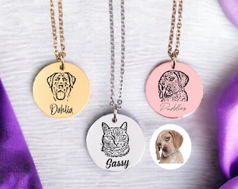 Custom Pet Portrait Necklace Unique Gifts For Her Personalized Jewelry For Women Best Friend Dog Mom Necklace Handmade Jewelry