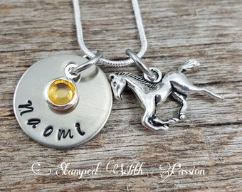 horse necklace for little girl