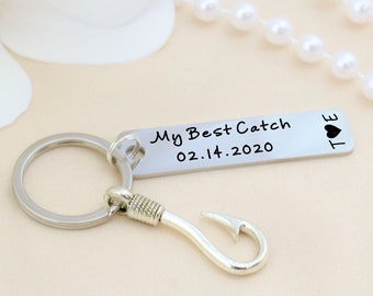 Anniversary Gift, My Best Catch fishing Keychain, Custom Keychain, Gift for Husband, Gift for Boyfriend, fisherman keychain, Fishing gift