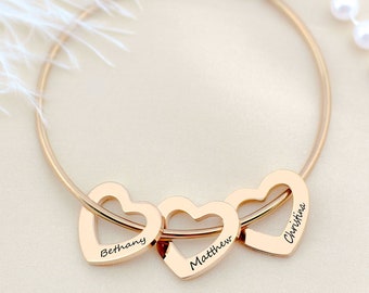 Personalized Bracelet, Custom Bracelet, Engraved Bracelet, Mom Gift, Grandma Gift, Mom Birthday Gift, Unique Jewelry