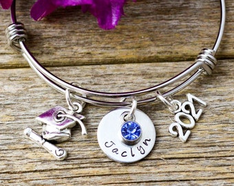 2020 Graduation Bracelet Jewelry for Graduating Women Inspirational Quote Bangle Cuff with Grad Cap Box /& Card /& Gift Bag Congrats Gift for College Senior