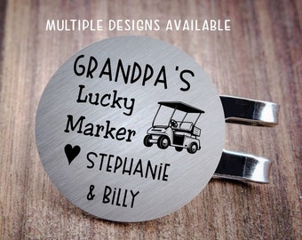 Gift for Grandpa, Personalized Golf Ball Marker, Gift Idea For Grandpa, Papa Gramps Grandfather Gift for him, Mens Gift