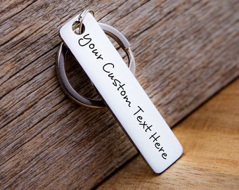 Personalized Stainless Steel Keychain: Engraved Custom Message Gift