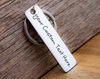 Personalized Custom keychain Stainless steel keychain, Engraved gift for him, Custom message gift for boyfriend