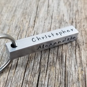 Dad Keychain 4 Sided Bar Keychain Father's Day Gift Gifts for Dad Dad Birthday Gift Four Sided Keychain Personalized Bar Keychain image 2