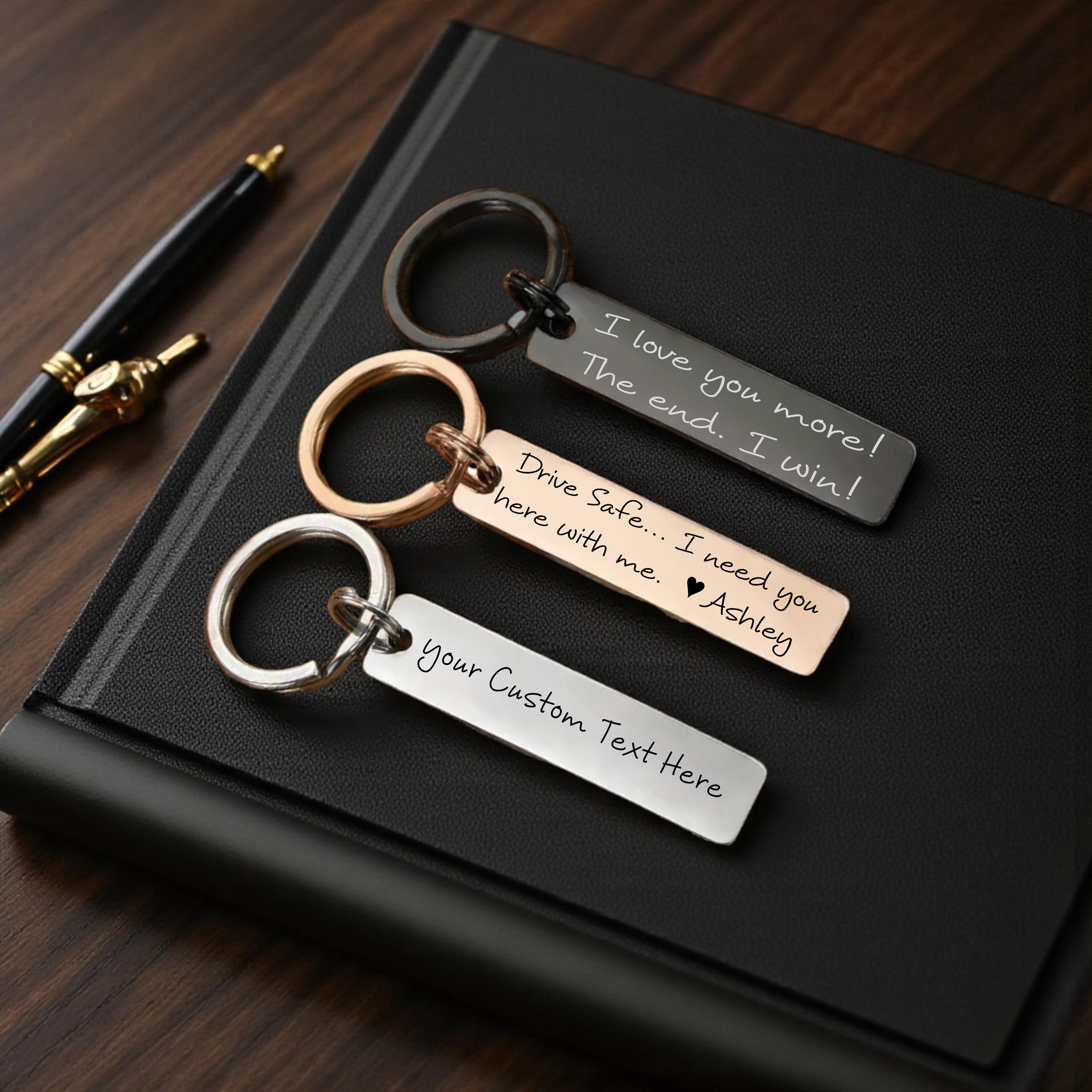 SSLBeryl Drive Safe Keychain - Romantic Gift For Boyfriend, Husband, Dad - Stainless Steel Key Ring With Message - View #6