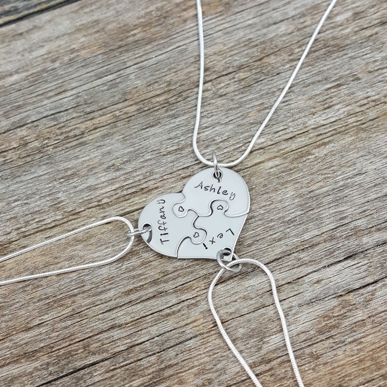Best Friends Forever 3 Piece Puzzle Necklace Set Three Etsy Australia