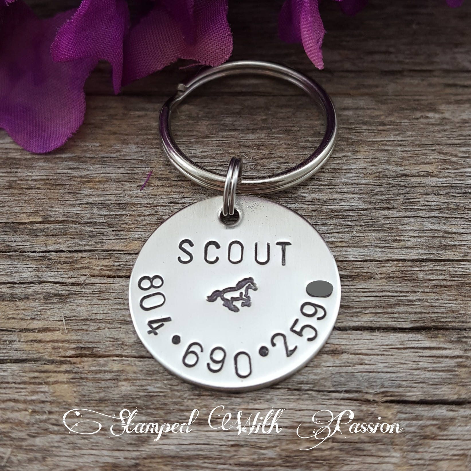 Horse Tag Custom Metal Horse Halter Tag Handstamped Horse Etsy