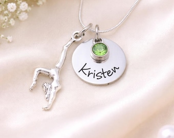 Gymnastics Gift, Gymnastics Necklace, Gymnast Team Gift, Personalized Necklace