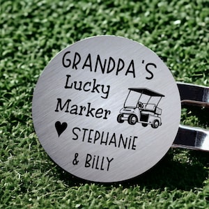 Grandpa Gift, Personalized Golf Ball Marker, Gift Idea For Grandpa, Father&#39;s Day Gift Idea,  Papa Gramps Grandfather Gift for him, Mens Gift
