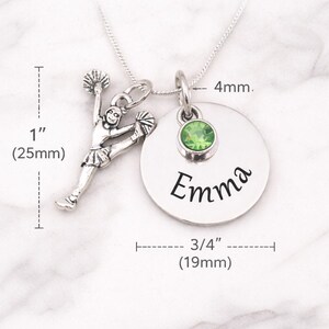Personalized Cheerleader Necklace, Cheer Gift for Girl, Custom Name Necklace with Birthstone, Cheerleader Jewelry, Cheer Team Gift Bild 7