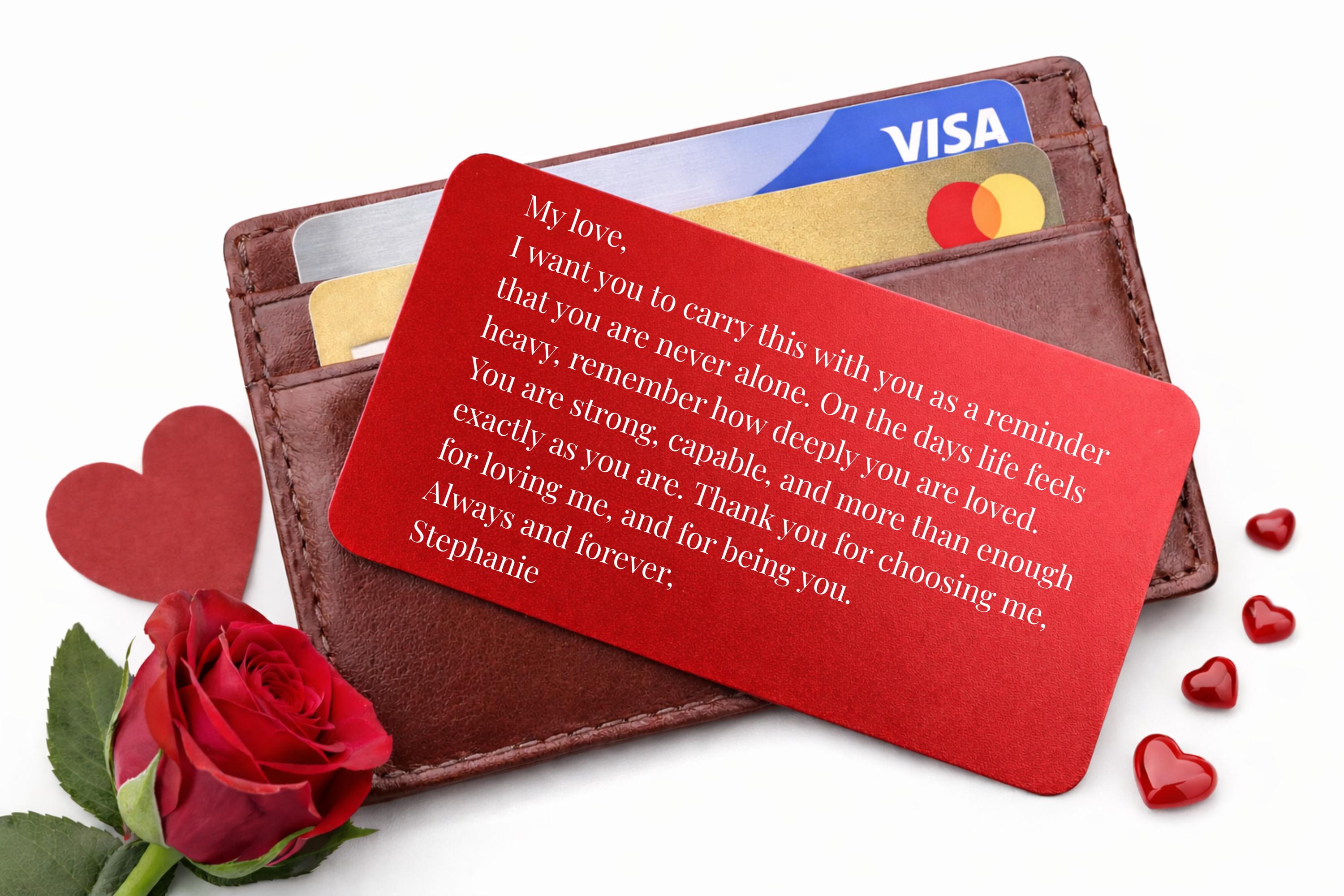 Personalized Engraved Wallet Card for Him – Love Message Metal Wallet ...