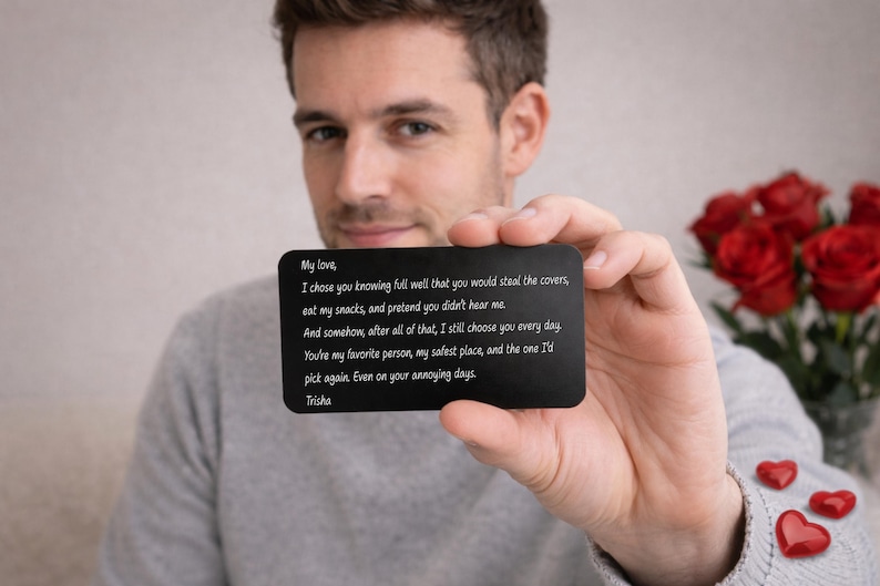 Personalized Engraved Wallet Card for Him – Love Message Metal Wallet ...