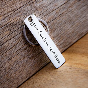 Drive Safe Customizable Rectangle key chain Anniversary gift Boyfriend gift for Girlfriend Personalized Husband gift image 3