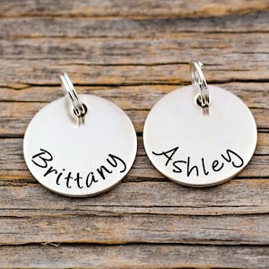 Engraved Stainless Steel Name Charm: Personalized Jewelry