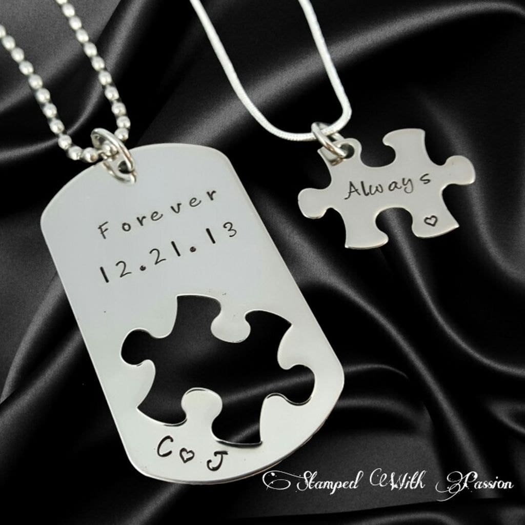 Unique Forever and Always Couples necklace set, Long distance relatio…