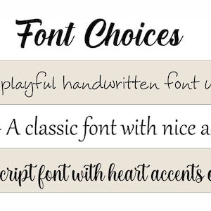 K&ouml;nnte beinhalten: Bild mit Schriftartauswahl: Corky, eine verspielte handschriftliche Schriftart; Gabriola, eine klassische Schriftart; und Nora, eine Schreibschrift mit Herzakzenten. Der Text ist schwarz auf beigem und wei&szlig;em Hintergrund.