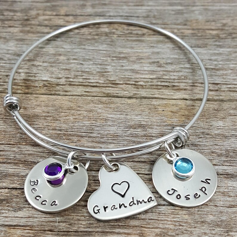Personalized Grandma Bracelet Grandma Jewelry Mothers Day Etsy