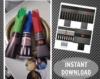 Star Wars Printable Star Wars Cutlery Decoration Star Wars Napkin Rings Star Wars Birthday Party DIY Star Wars Decor Download Star Wars DIY