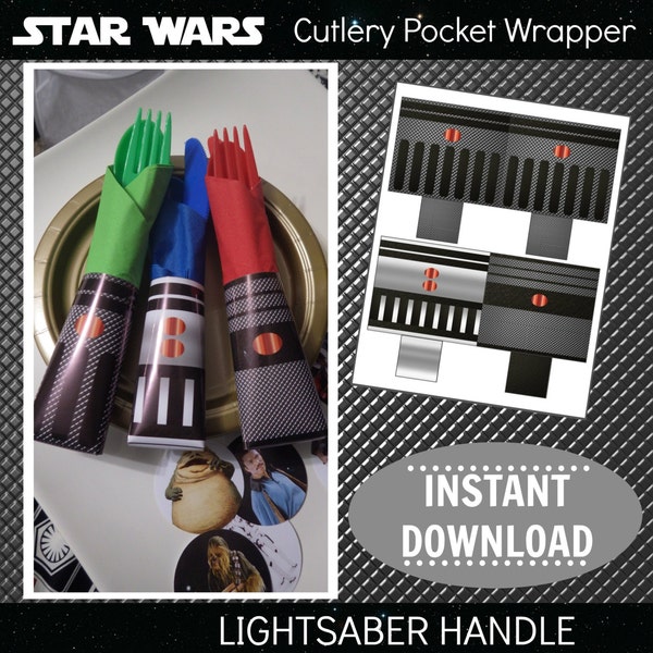 Star Wars Printable Star Wars Cutlery Decoration Star Wars Napkin Rings Star Wars Birthday Party DIY Star Wars Decor Download Star Wars DIY