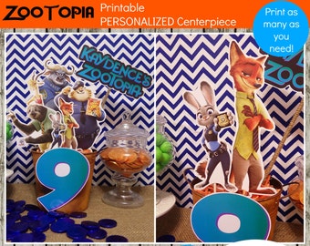 Zootopia Party Centerpiece Zootopia Birthday Centerpiece Zootopia Bday Center Piece Zootopia Birthday Decoration Zootopia Birthday Download