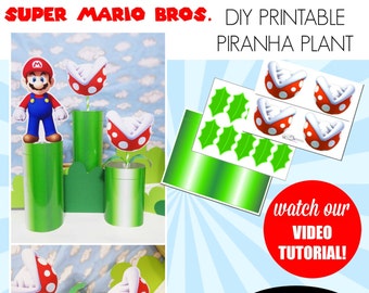 Super Mario Bros. Printable Piranha Plant Mario Birthday Printable Mario Bros Piranha Plant DIY Download Piranha Plant Mario Birthday Decor