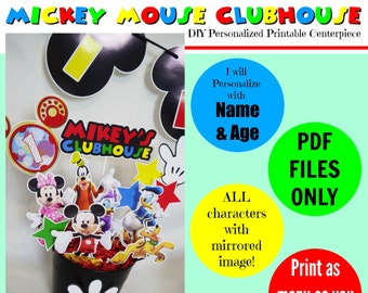 Mickey Mouse Clubhouse Centerpiece Birthday Mickey Mouse Centerpiece Mickey DIY Centerpiece Mickey Mouse Clubhouse Birthday Decoration