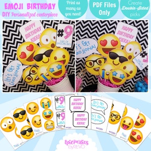 Emoji Centerpiece Emoji Birthday Centerpiece Emoji Decorations Emoticon Party Decoration Emoji Girls Birthday Decoration Emoji Bday Decor