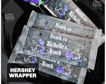 Death to my Twenties (30's40's) Funeral For My Youth Wednesday Gothic Birthday Editable Gothic Party Black Gothic Birthday Candy Bar Wrapper