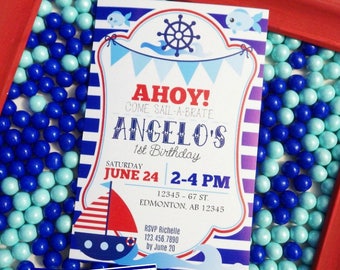 Nautical Birthday Invitation | Nautical Printable Invitation | Nautical Invitation | Nautical Party Printable | Epic Parties by REVO