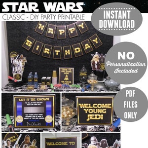 Star Wars Birthday Download Star Wars Birthday Decorations Star Wars Birthday Printable Star Wars Bday Decor Star Wars Party Decor | CLASSIC