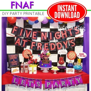  Kikuke fnaf Birthday Party Supplies, 117 Pcs Halloween