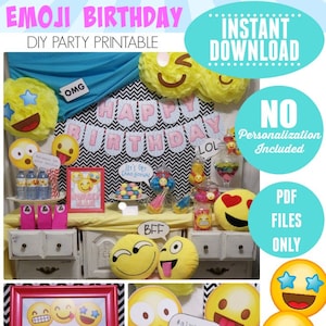 Emoji Birthday Party Printable Emoji Download Decorations Emoji Birthday Printable Emoji Bday Decorations Emoji Party | SALE 50% OFF