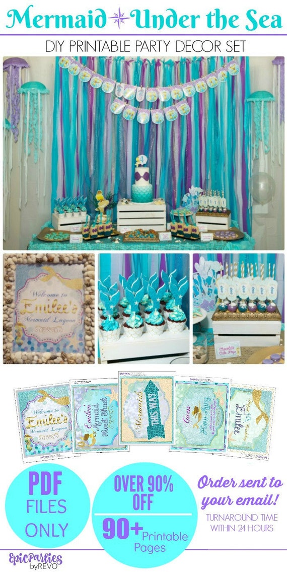 Mermaid Under the Sea Party Birthday Party Ideas