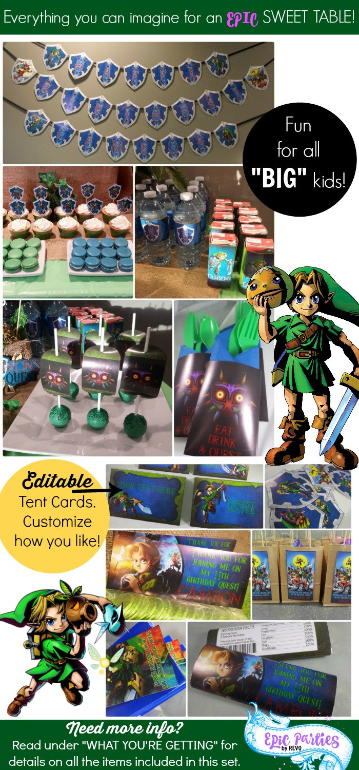 Zelda Birthday Decorations Legend of Zelda Birthday Majora's Mask Zelda  Party Decorations Zelda Bday Decor Zelda Decorations for Birthday 