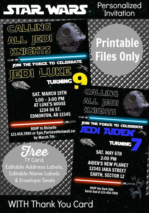 DIY | Star Wars Invitation | Star Wars Printable Invitation | Star Wars Party | Birthday | Epic Parties by REVO Il_570xn