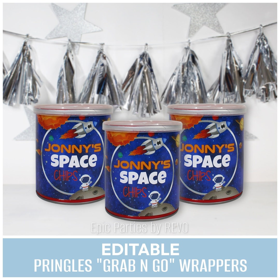 Astronaut Party Favors Outer Space Birthday Pringles Wrapper First Trip