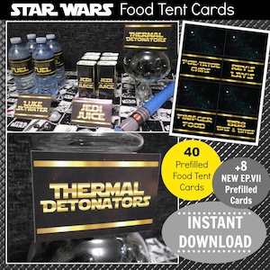 Star Wars Party Decoration Star Wars Food Tent Cards Star Wars Party Labels Star Wars Decor Printable Star Wars Decoration Star Wars Bday